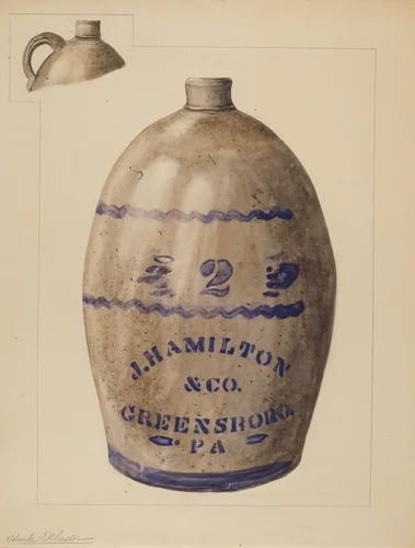 Jug by Yolande Delasser, index of american design, 1937