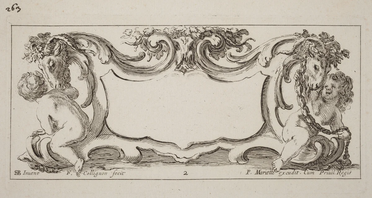Cartouche by François Collignon; Stefano Della Bella, print, 1646