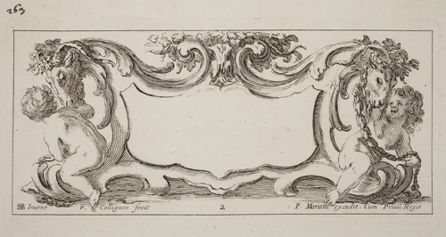 Cartouche by François Collignon; Stefano Della Bella, print, 1646