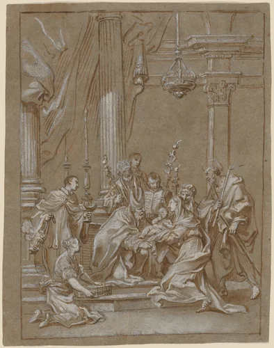 The Presentation in the Temple by Paolo Gerolamo Piola, drawing, 1715-1725