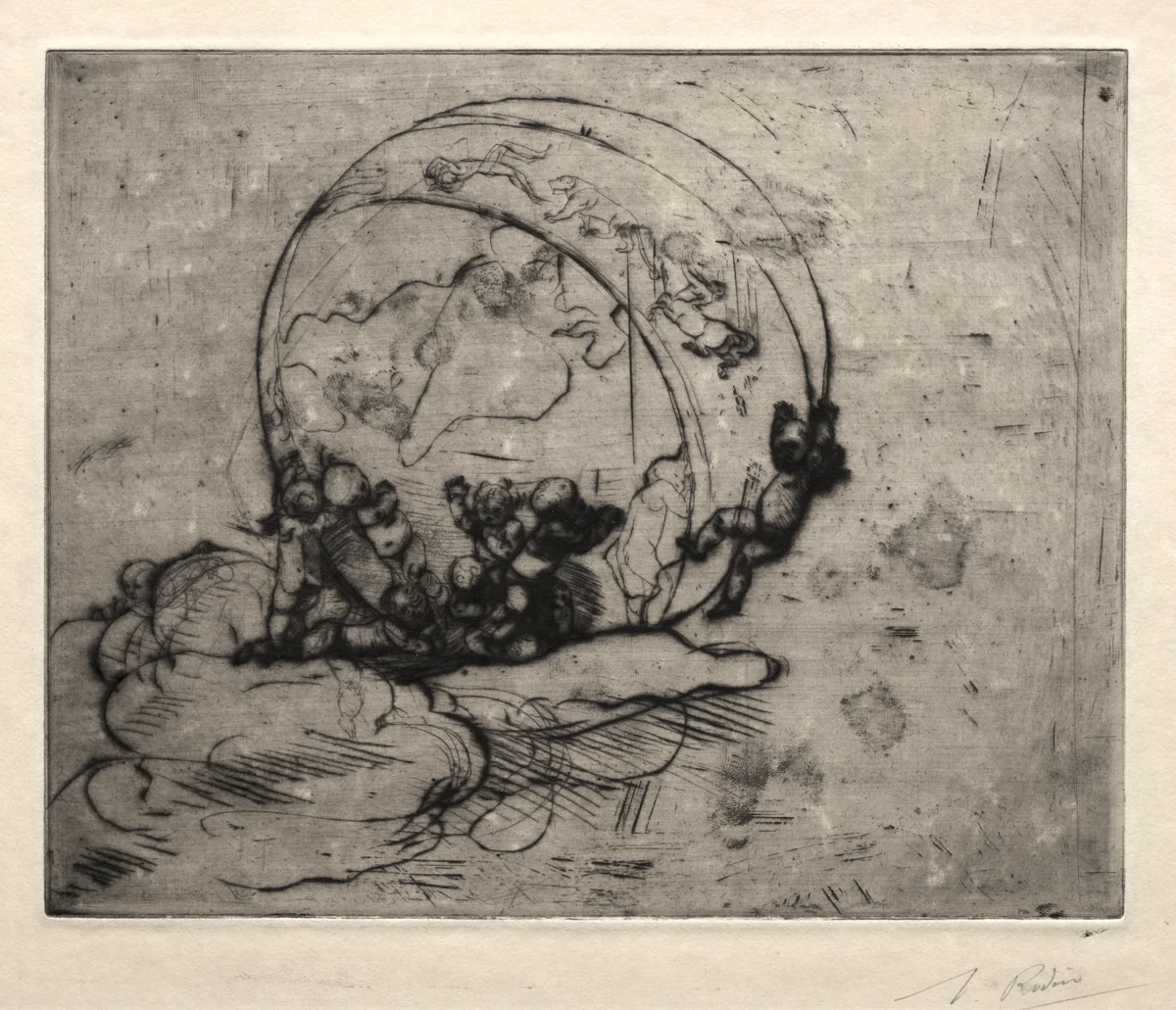 Cupids Leading the World by Auguste Rodin, print, 1881