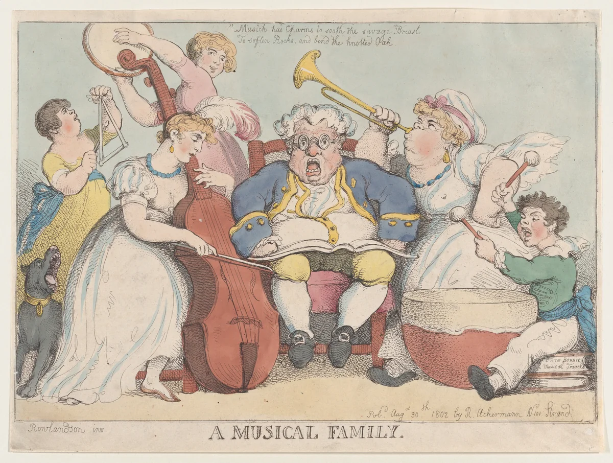 A Musical Family by Thomas Rowlandson, print, 1802