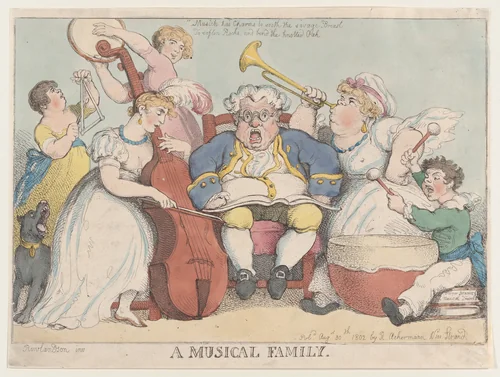 A Musical Family by Thomas Rowlandson, print, 1802