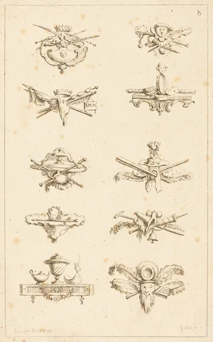 Designs for Tail-Pieces: pl. 8 by Gabriel Huquier, print, 1730