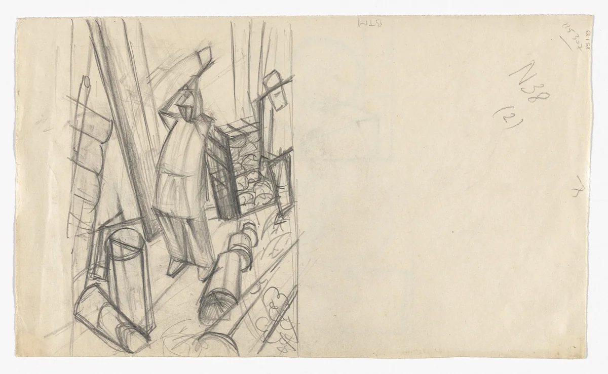 Studies for Constructivist Compositions by Alexander Bogomazov, drawing, 1920