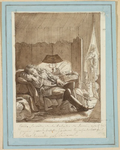 Le Sommeil du Grand Condé by Jacque-Noël-Marie Frémy, drawing, 1812-1822