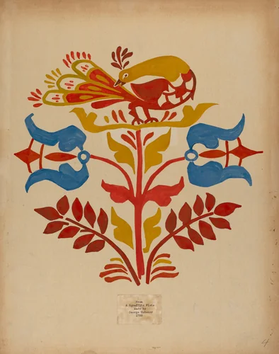 Drawing for Plate 4: From Portfolio "Folk Art of Rural Pennsylvania" by American 20th Century, index of american design, 1939