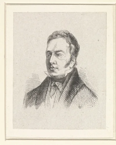 Portret van Petrus Jacobus Goetghebuur by anonymous, print, 1841-1842
