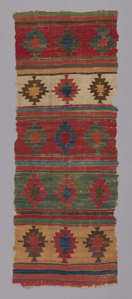 Kilim with Bands of "Star" Motifs by Turkey, central Anatolia, textile, 1701-1725