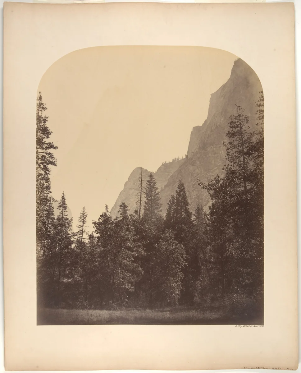 Outline View of the Half Dome, 4967 Feet by Carleton E. Watkins, photograph, 1861