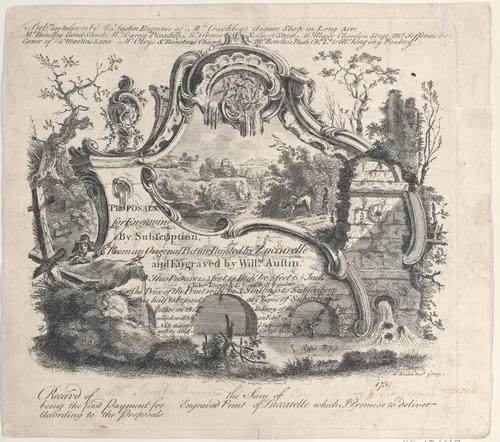 Proposal for Engraving by Subscription From an Original Picture Painted by Zuccarelle by William Austin, print, 1756