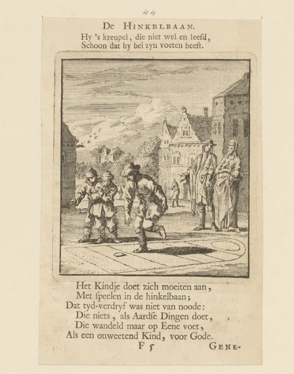 Hinkelende kinderen by anonymous, print, 1712