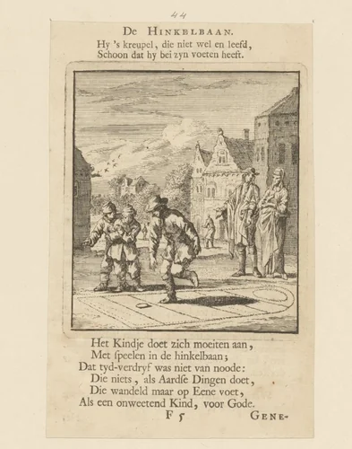 Hinkelende kinderen by anonymous, print, 1712