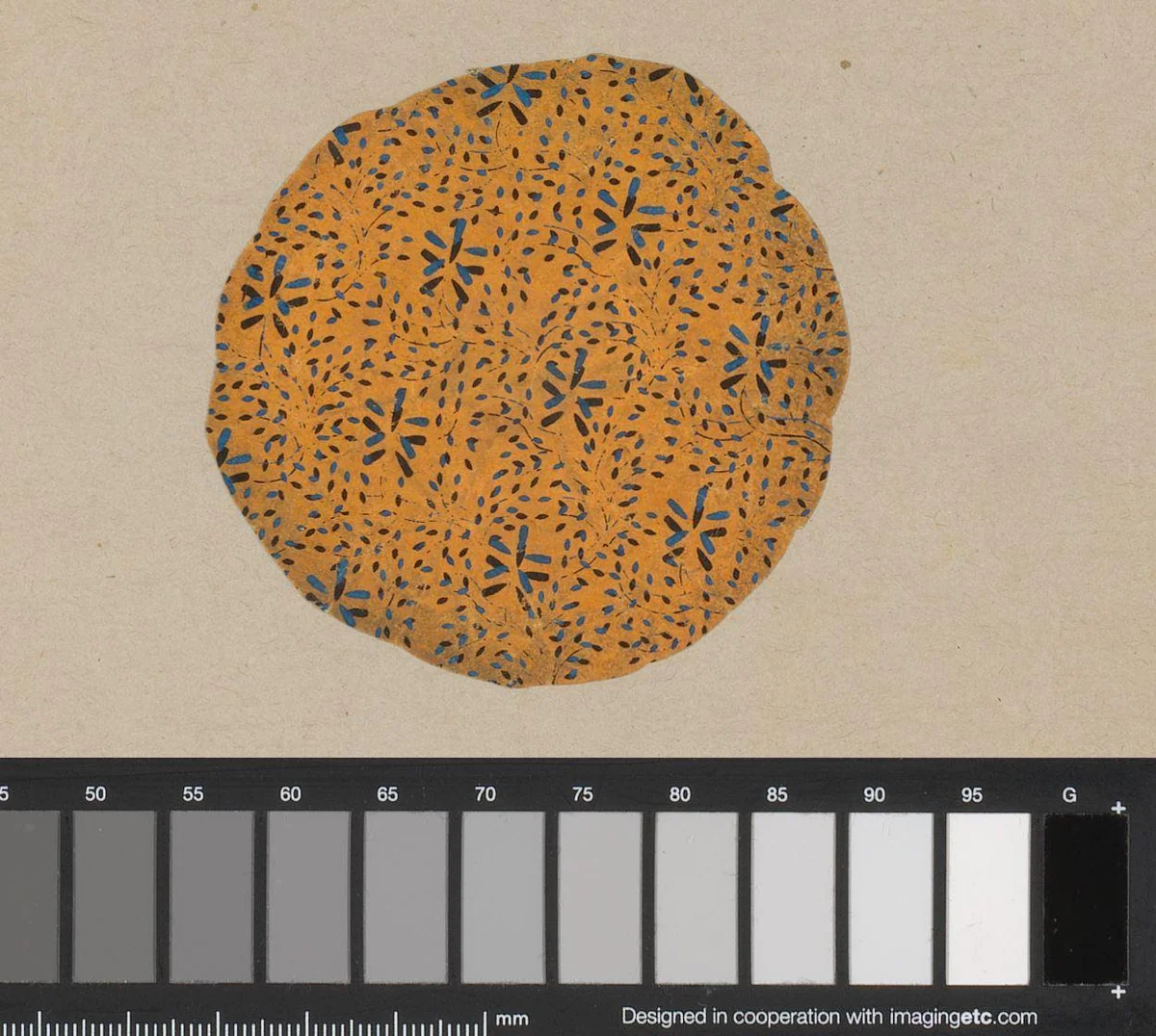 Fragment met strooipatroon van blaadjes by anonymous, print, 1750-1900