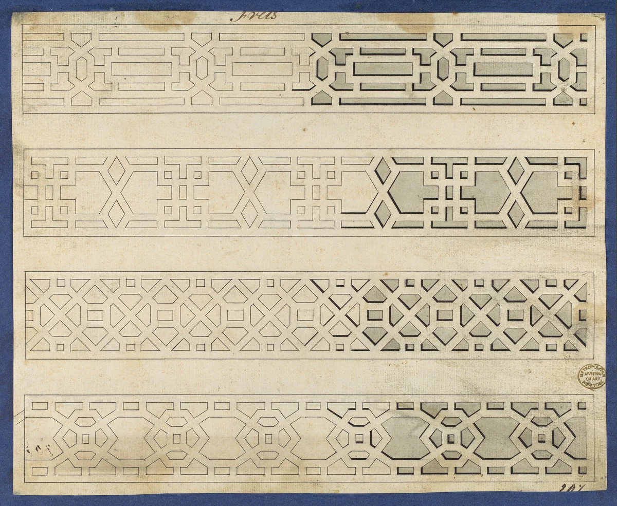 Frets, from Chippendale Drawings, Vol. II by Thomas Chippendale, drawing, 1754