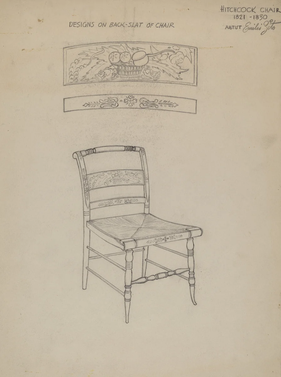 Hitchcock Chair by Emilio Zito, index of american design, 1935-1942