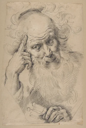 Saint Peter by Bernardo Strozzi, drawing, 1581-1644