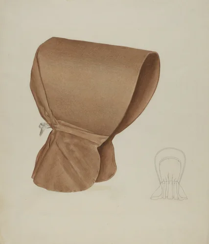 Shaker Bonnet by Elizabeth Moutal, index of american design, 1936