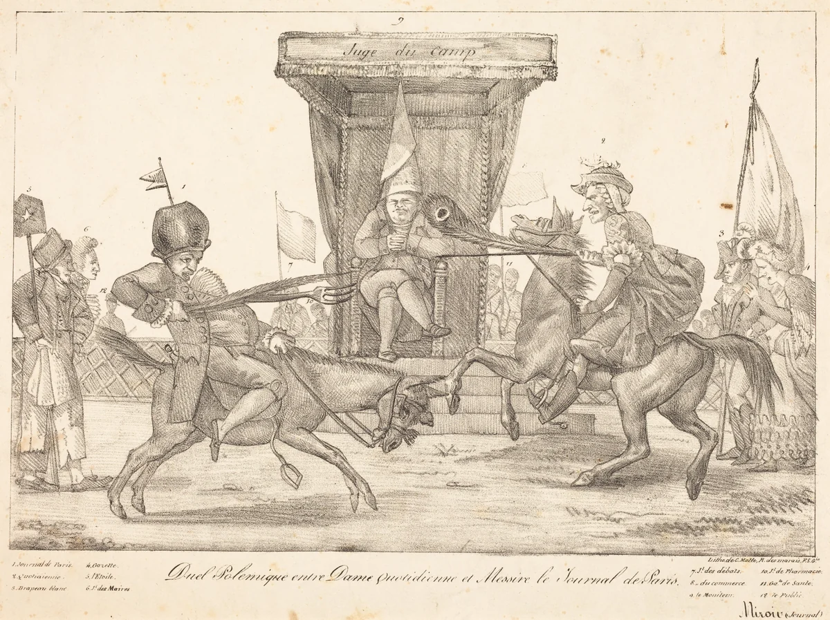 Duel Polemique by Eugène Delacroix, print, 1798-1863