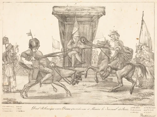 Duel Polemique by Eugène Delacroix, print, 1798-1863