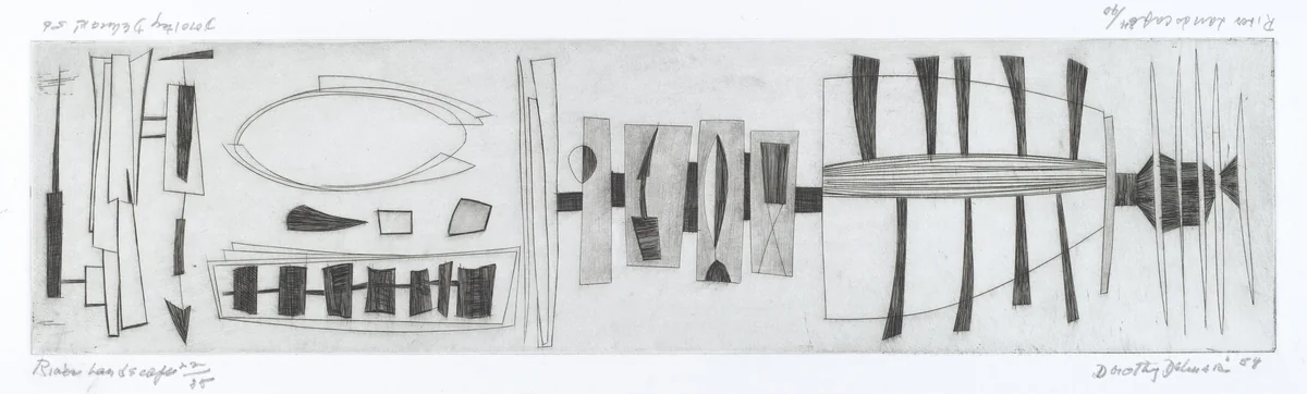 River Landscape by Dorothy Dehner, print, 1956-1958