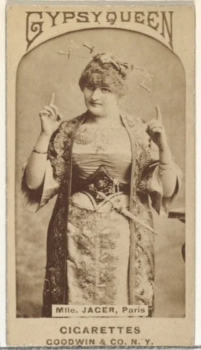 Mlle. Jager, Paris, from the Actors and Actresses series (N171) for Gypsy Queen Cigarettes by Goodwin & Company, photograph, 1886-1890