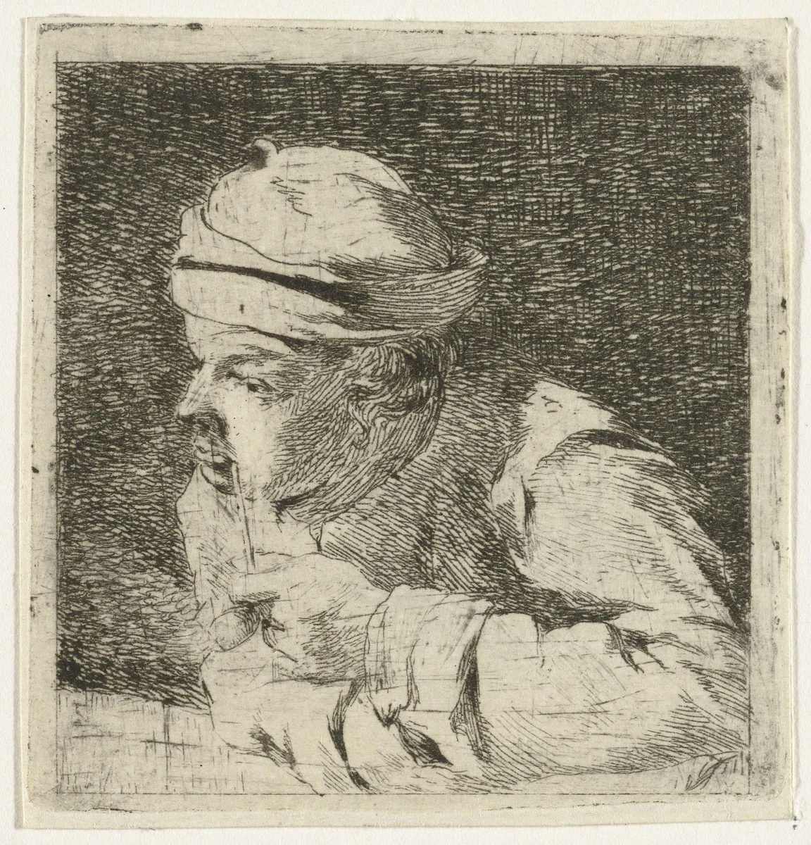 Man met pijp by Hermanus van Brussel, print, 1778-1815