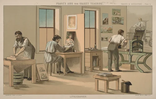 Lithographer by Louis Prang, print, 1874