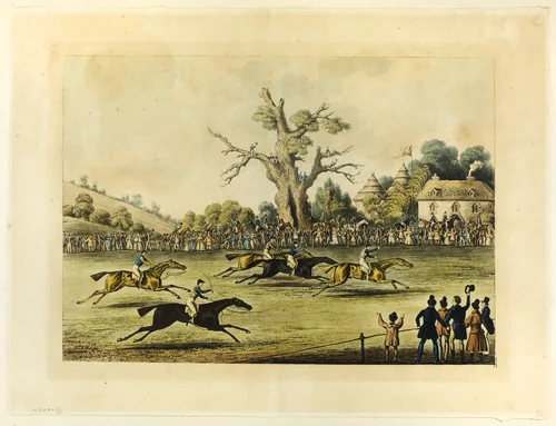 Saint Albans Grand Steeple Chase by James Pollard, print, 1817-1900