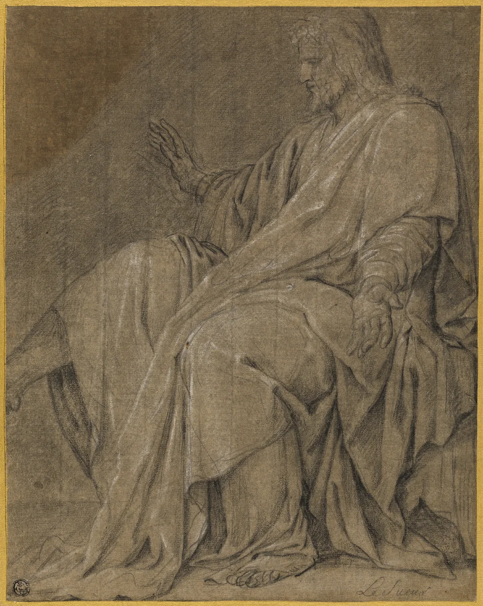 Study for Saint Louis Healing the Sick by Eustache Le Sueur, drawing, 1649-1659