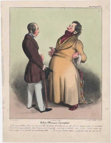 Plate 4: Robert Macaire, discount broker, from 'Caricaturana,' published in Les Robert Macaires by Honoré Daumier, print, 1838