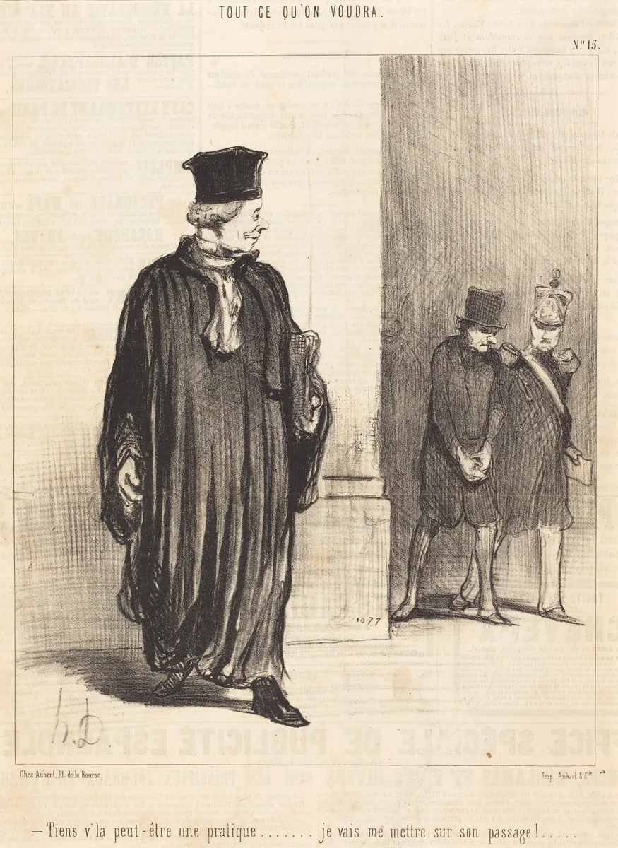 Tiens v'la peut-etre une pratique by Honoré Daumier, print, 1808-1879