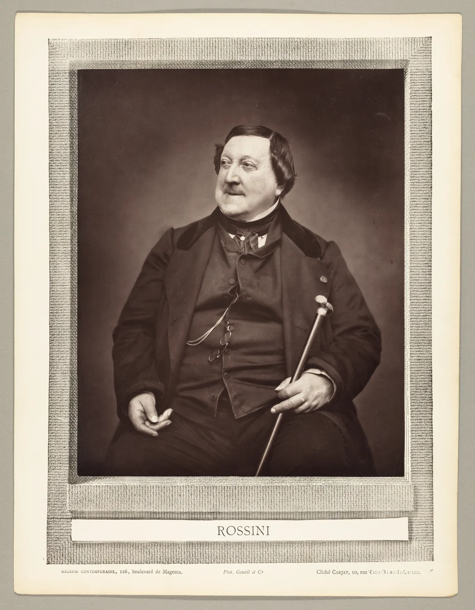 Gioachino Antonio Rossini (Italian composer, 1792-1868) by Étienne Carjat, photograph, 1862
