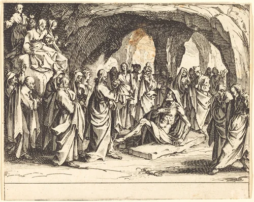 Raising of Lazarus by Jacques Callot, print, 1635