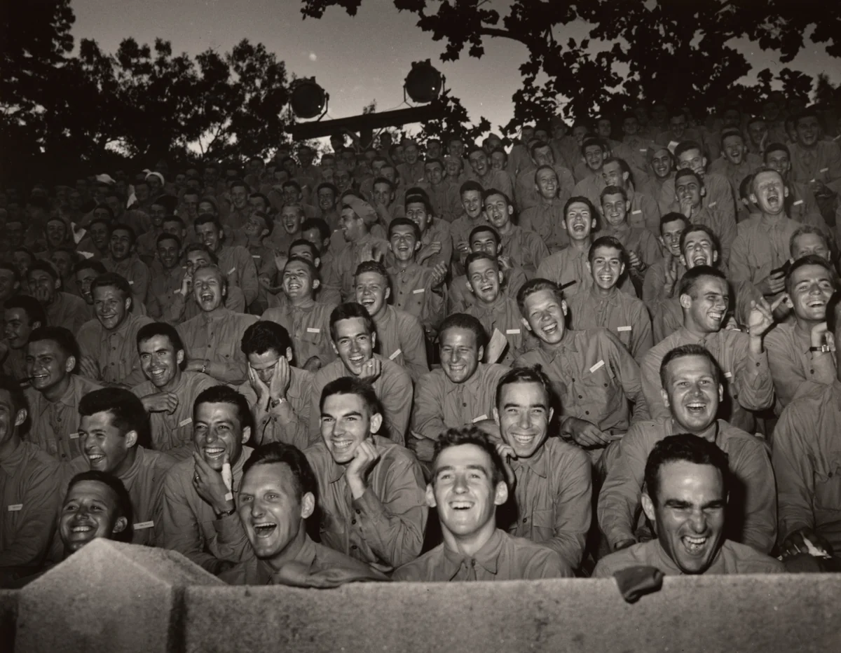 Pre-flight School, Future Naval Aviators Watching a Show, Chapel Hill, North Carolina by Wayne Miller, photograph, 1942