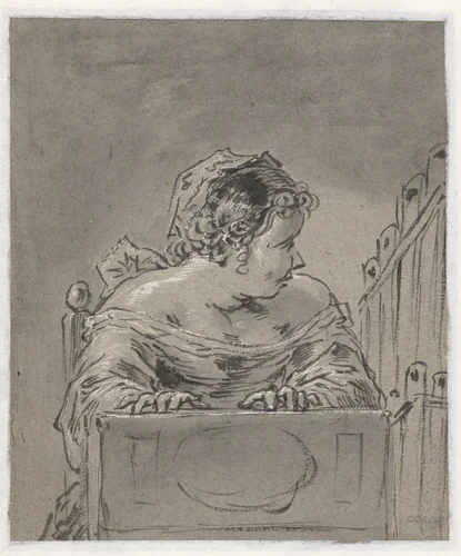 Orgelspelende vrouw by Leonaert Bramer, drawing, 1606-1674