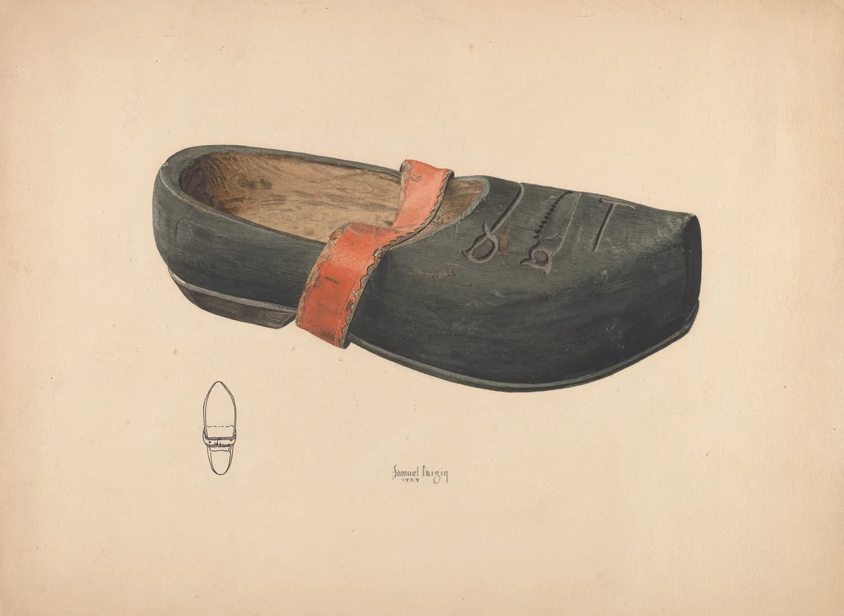 Wooden Shoe by Samuel Faigin, index of american design, 1939