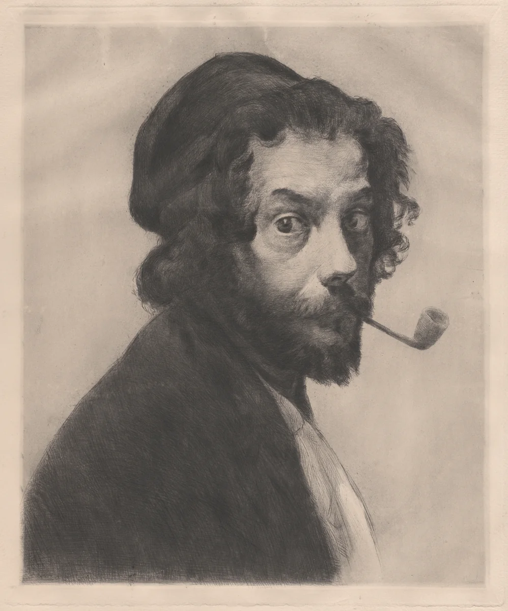 L'Homme à la pipe by Marcellin Desboutin, print, 1879