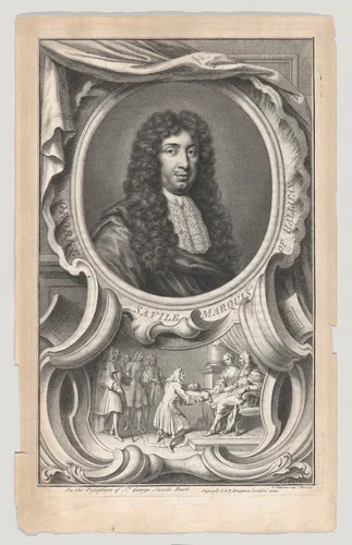 Portrait of George Savile, Marquis of Hallifax by Jacob Houbraken, print, 1740