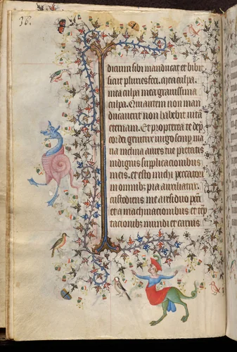 Hours of Charles the Noble, King of Navarre (1361-1425): fol. 18v, Text by Master of the Brussels Initials and Associates, book, 1400-1410
