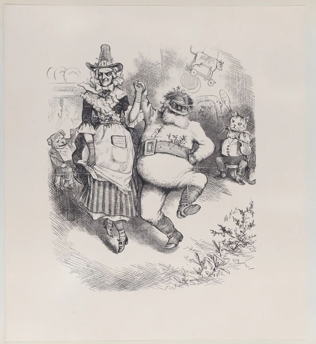 A Merry Christmas (published in "Harper's Weekly," January 3, 1880) by Thomas Nast, print, 1880