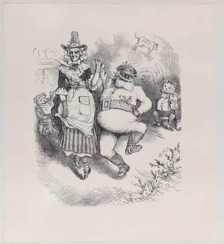 A Merry Christmas (published in "Harper's Weekly," January 3, 1880) by Thomas Nast, print, 1880