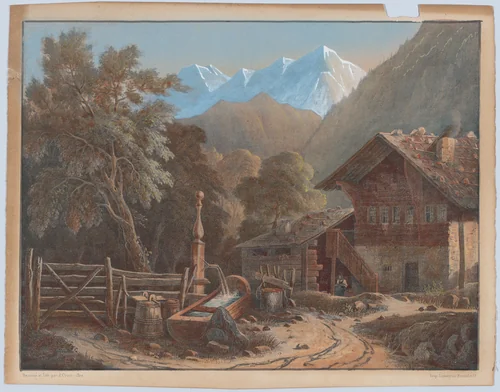 Alpine Scene by Henri Boug d'Orschwiller, print, 1800-1850