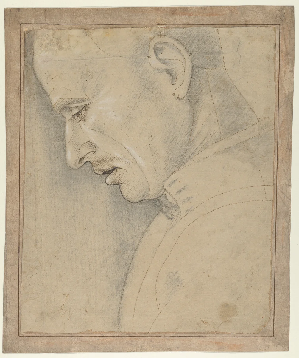 Head of a Man in Profile by Luca Signorelli, drawing, 1490-1499