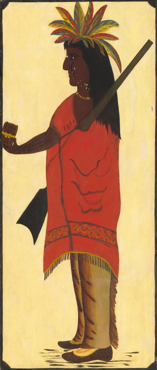 Indian Tobacco Shop Sign [obverse, Indian facing left] by American 19th Century, painting, 1850-1899
