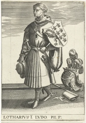 Portret van Lotharius I by anonymous, print, 1600