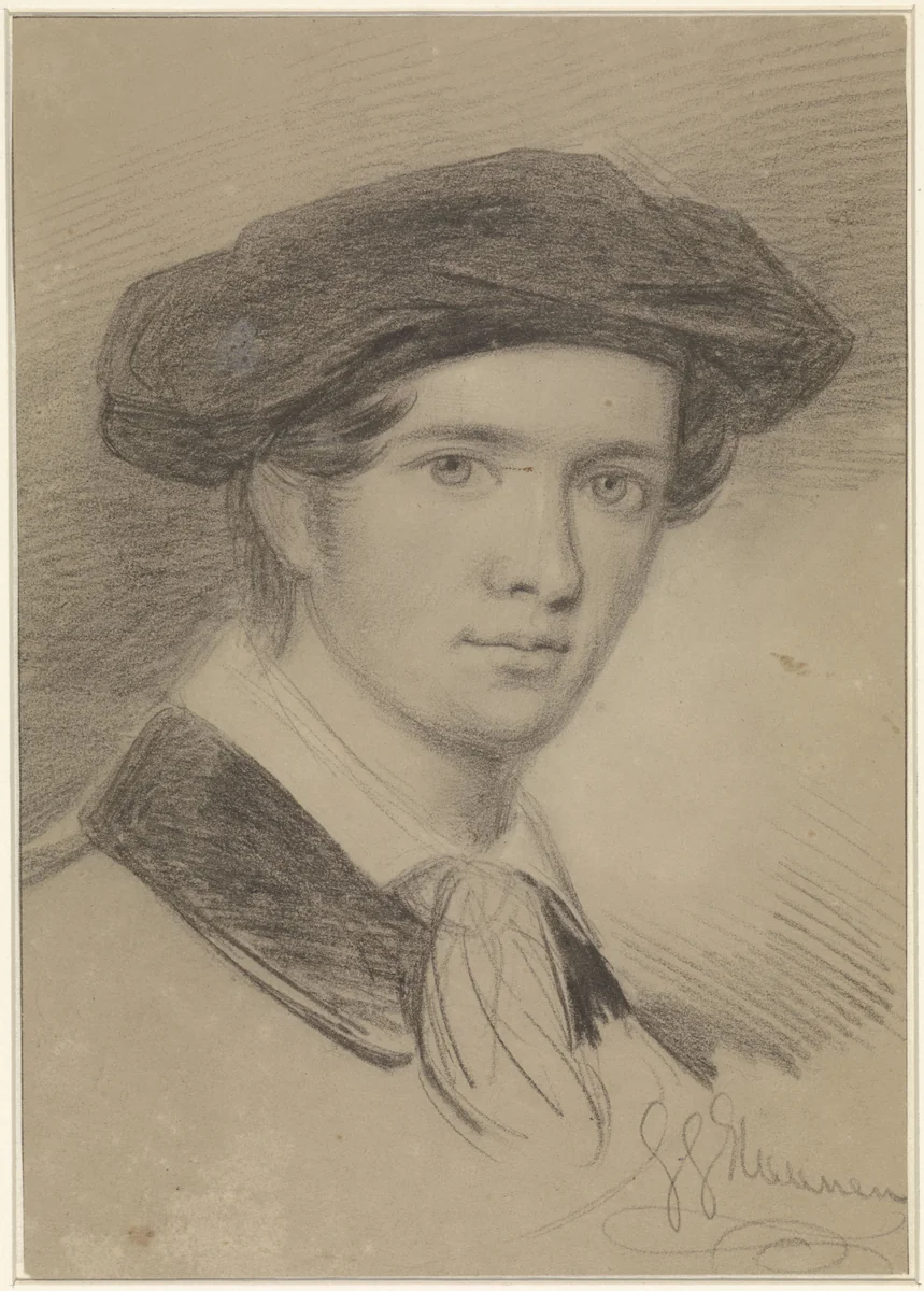 Zelfportret van George Gillis Haanen by George Gillis Haanen, drawing, 1817-1880