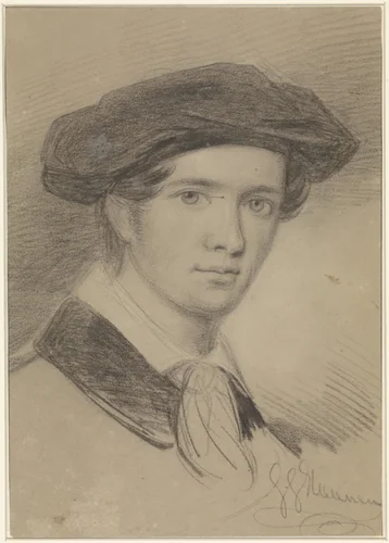 Zelfportret van George Gillis Haanen by George Gillis Haanen, drawing, 1817-1880