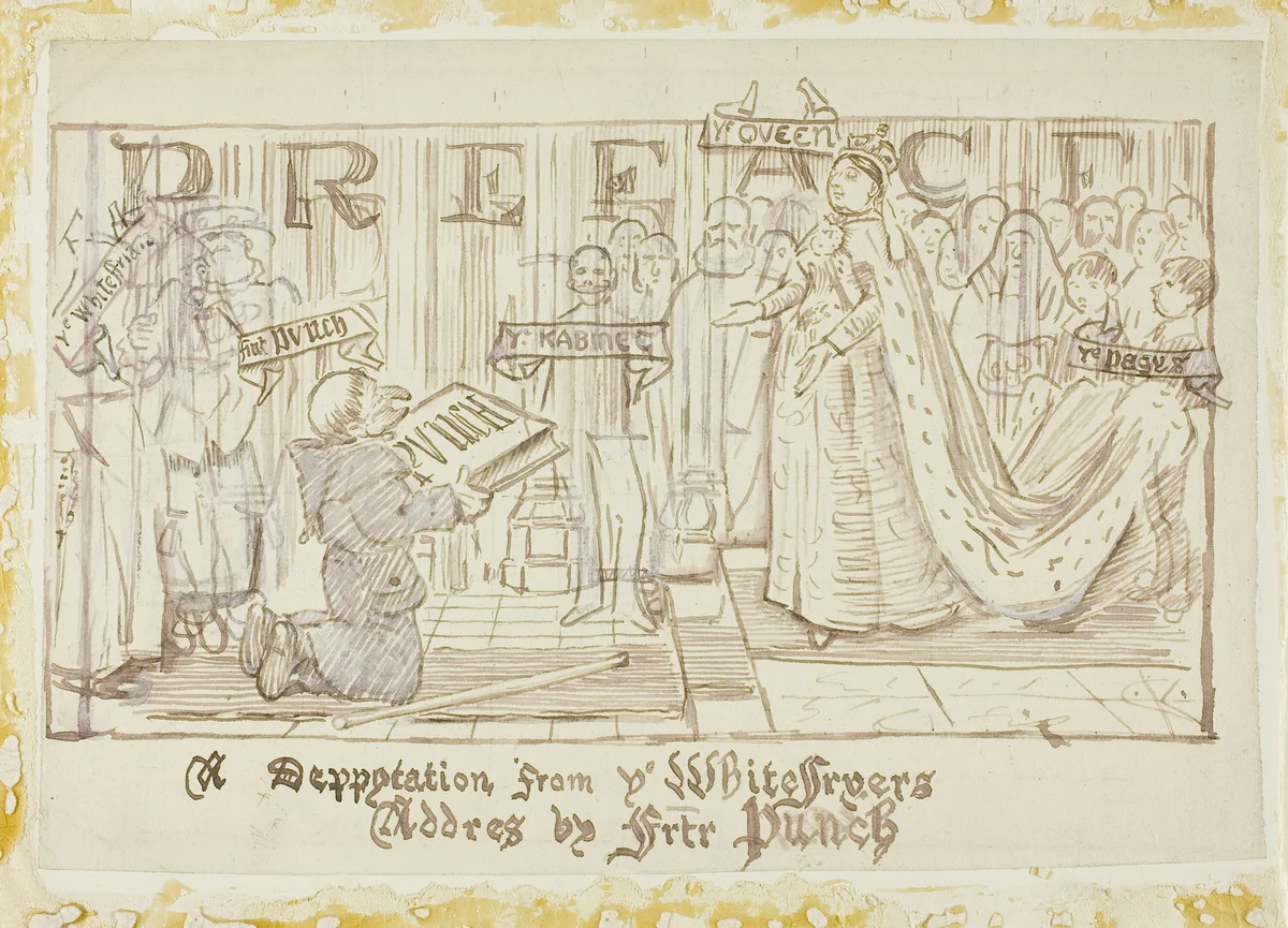 A Deputation from the Whitefriars by Charles Samuel Keene, drawing, 1870-1891