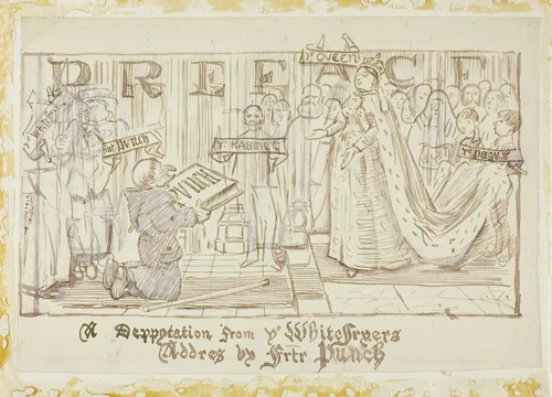 A Deputation from the Whitefriars by Charles Samuel Keene, drawing, 1870-1891